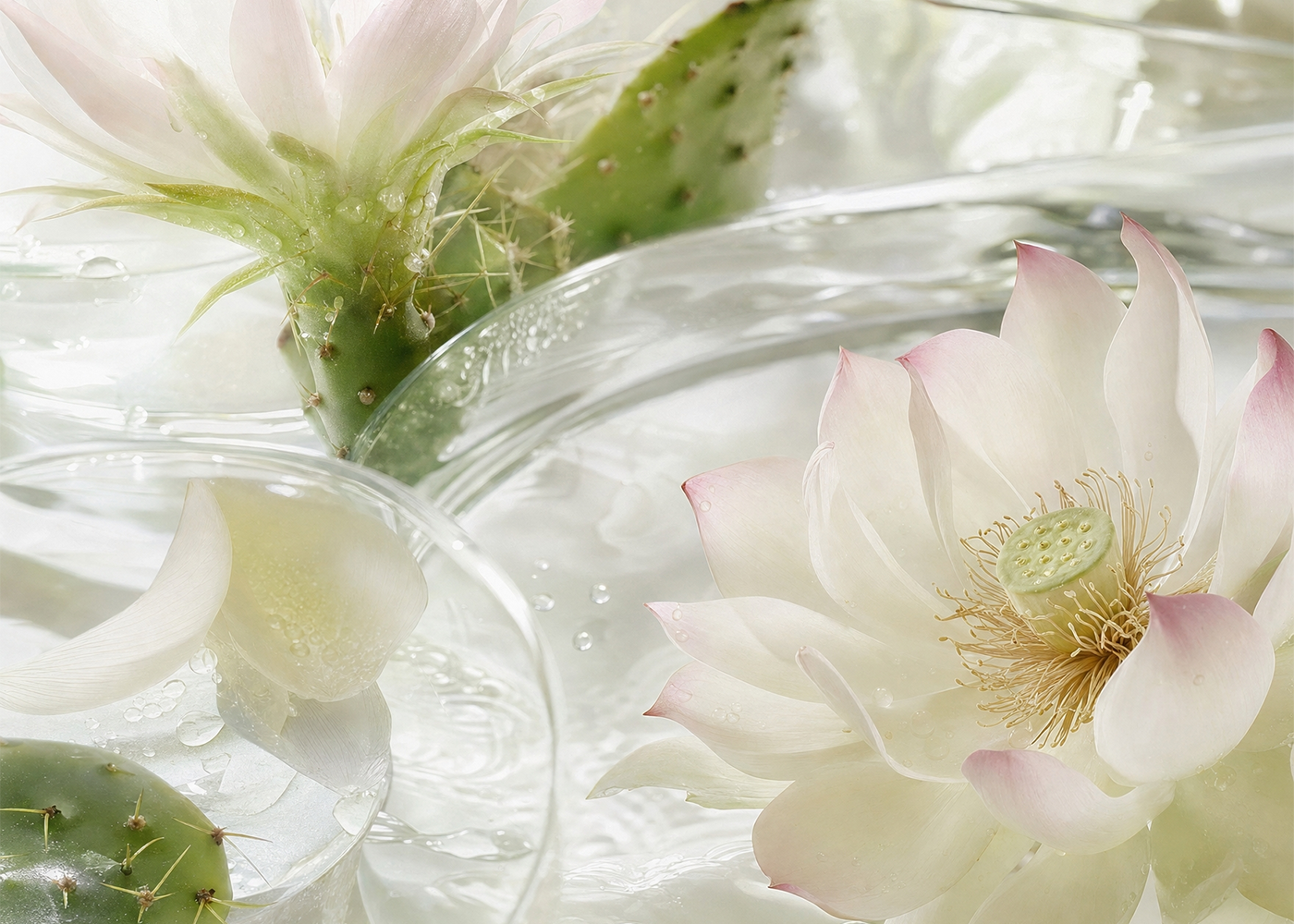 Cactus Blossom & Lotus Flower